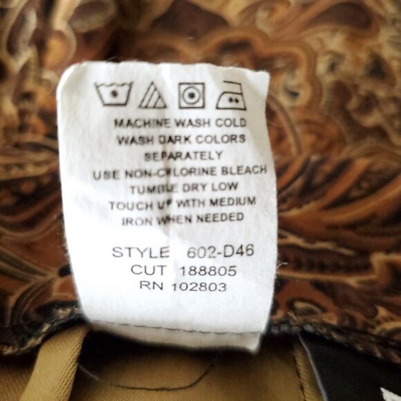 Vintage Womens Paisley Floral Maxi Skirt Sz 12 Brown Black Whimsigoth Dark Fairy - Picture 6 of 6